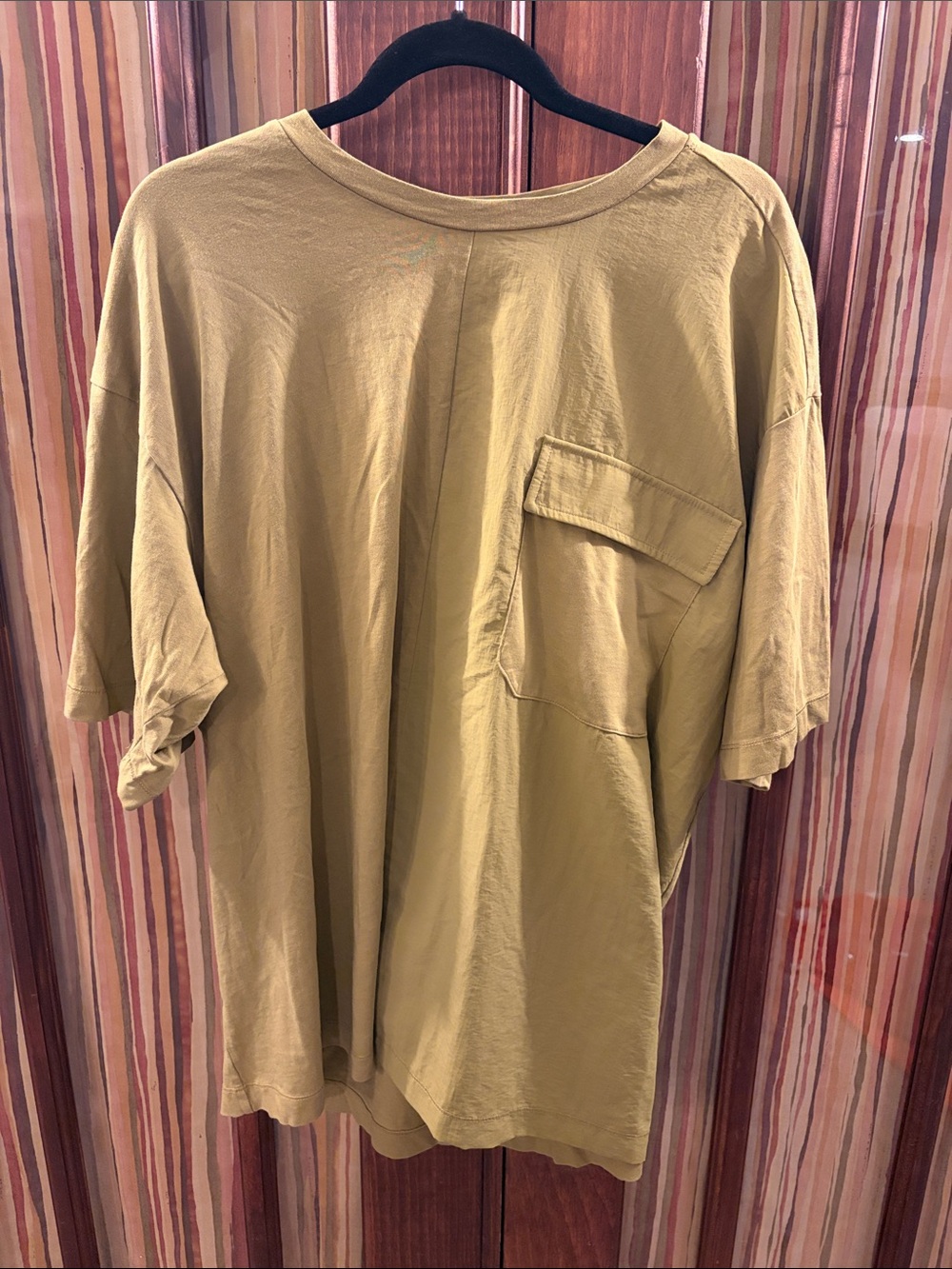 bp Men's Oversized Pocket Tee in Olive Green